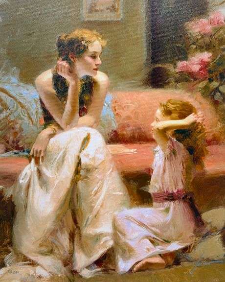 Exclusive Pino 'Thinking of You' Limited Edition Signed Giclee on Canvas