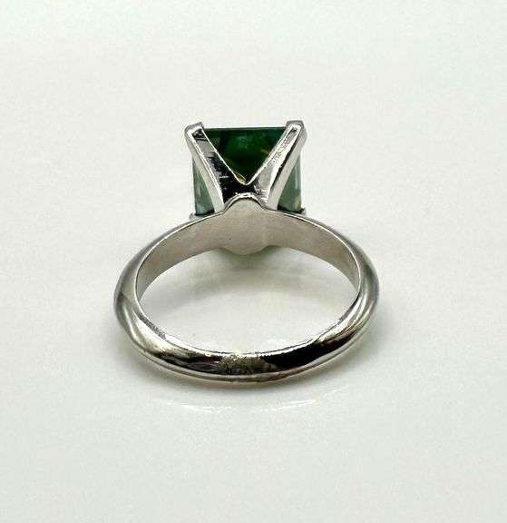 Extrordinary 9.5 Ct Russian Color Change Lab Created Alexandrite Princess Cut Ring