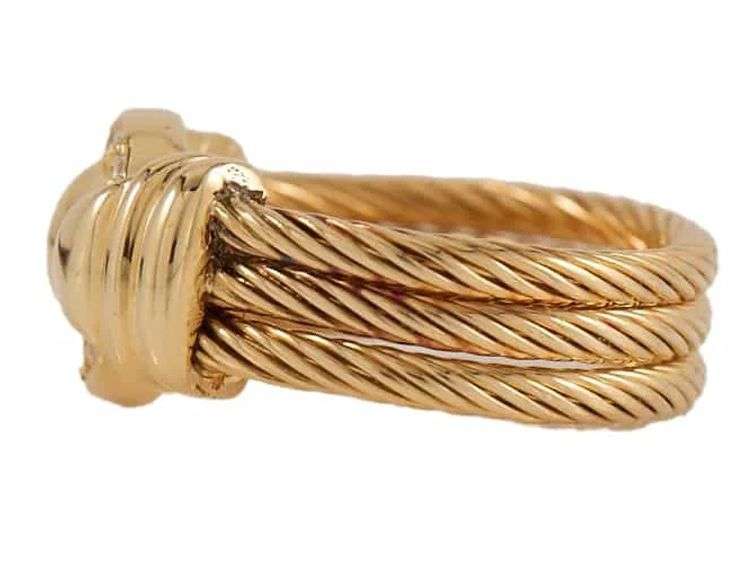 Charriol 0.12ctw Diamond Triple Cable Circle Ring in 18K