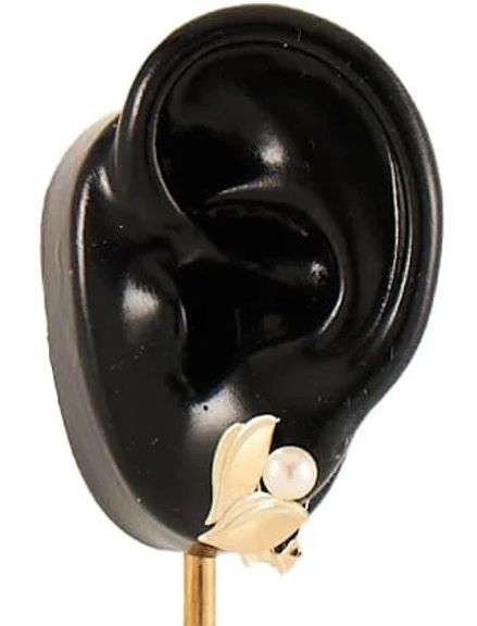 Mikimoto Pearl Leaf Clip-On Earrings in 14K