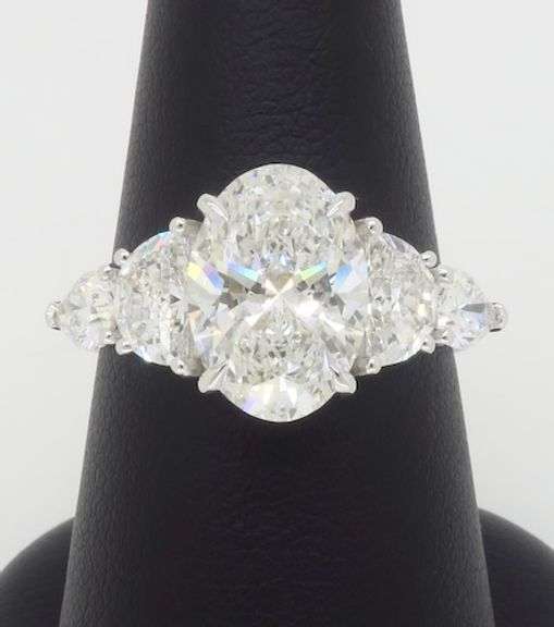 4.68CTW Certified Oval Diamond Ring
