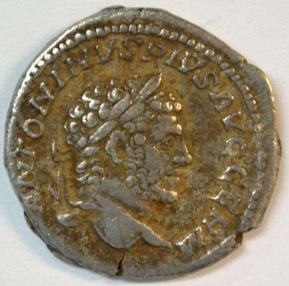 Sharp, original Caracalla Roman silver Denarius, 198-217 AD