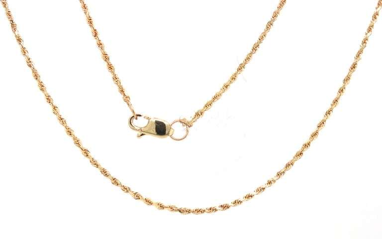 14kt Yellow gold Rope chain necklace