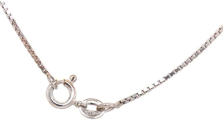 18kt White gold pearl and diamond accent enhancer pendant on chain
