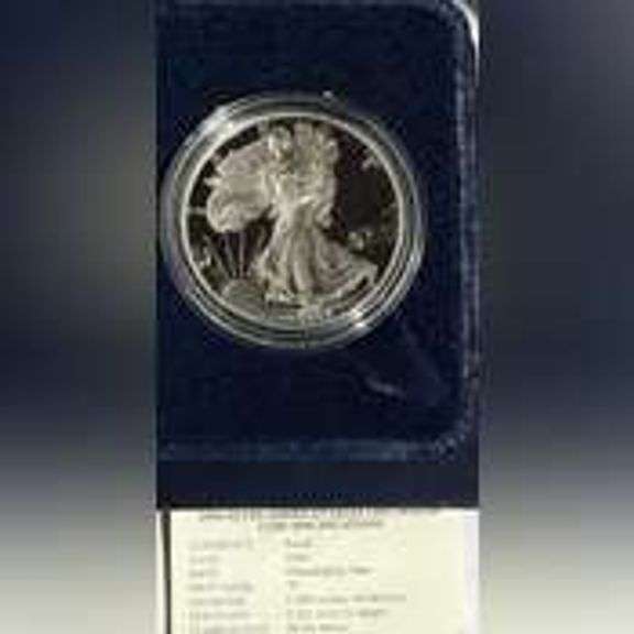 Best Date1994 P Silver Eagle with box and paper.