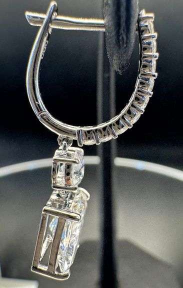 14K White Gold Lab-Grown Diamond Drop Earrings (5.00 CTW)