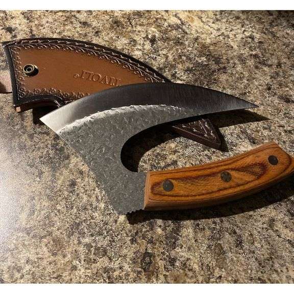 Hand Forged Viking Style Ulu Knife
