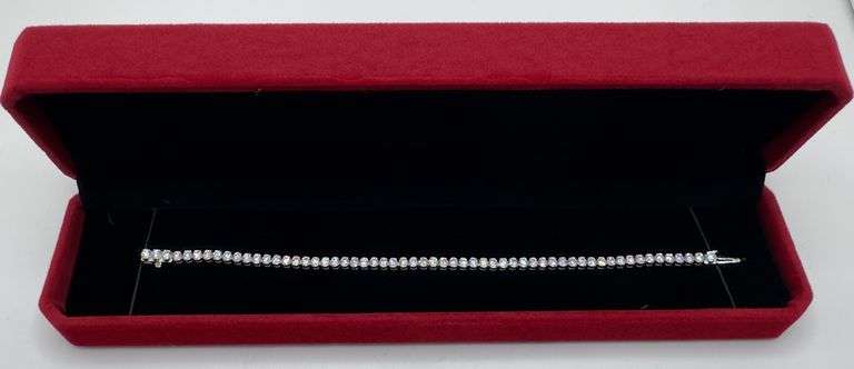 High Quality 6.32 CTTW Colorless Conflict Free Lab Diamond Tennis Bracelet in 14KT Gold, VS1