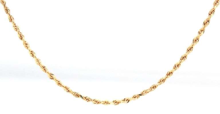 14kt Yellow gold Rope chain necklace