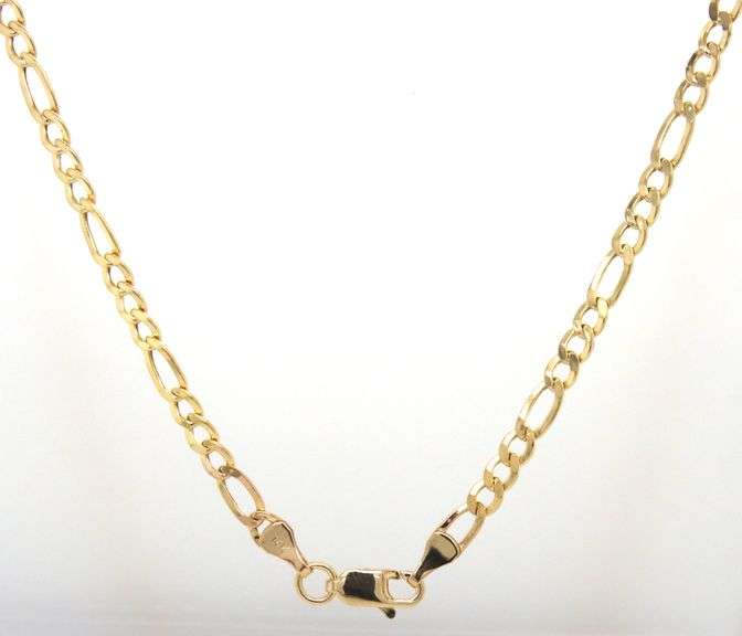 14kt Yellow gold figaro chain necklace