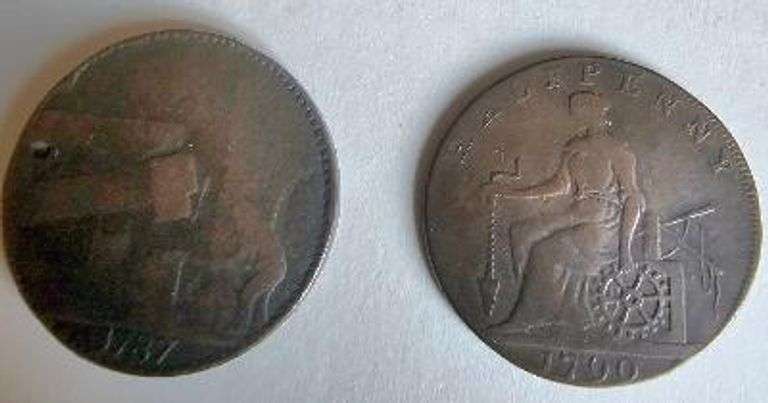 John Wilkinson 1790 Half Penny & 1787 Penny Condor Tokens.
