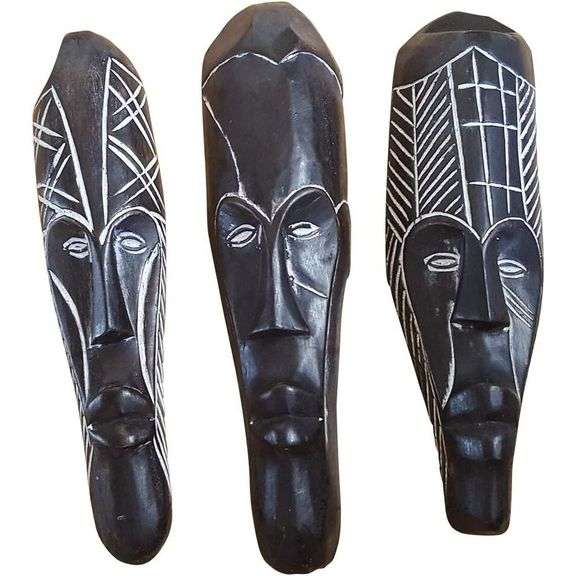 Lot of 3 African Tribal Wall Masks