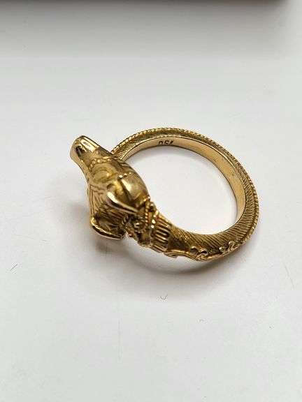 Vintage 18K Gold Egyptian Ring