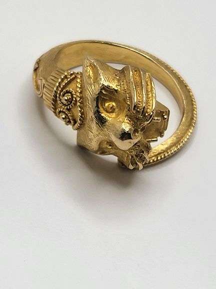 Vintage 18K Gold Egyptian Ring