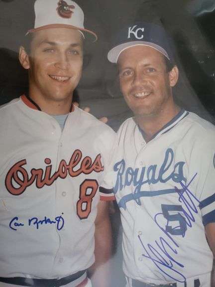 George Brett and Cal Ripken jr signed photo