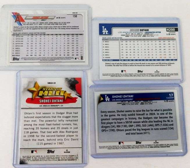 4 Shohei Ohtani Topps Baseball Cards