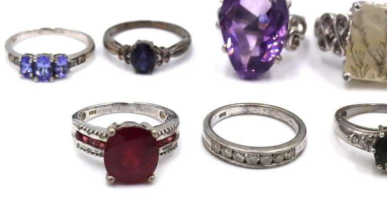 Group lot of Vintage 925 sterling silver rings