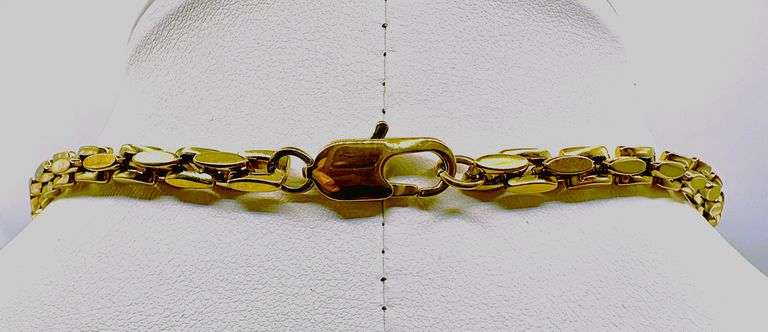 Huge 41.6 Gram 14 Kt Gold Plated Byzantine Rolo Link Chain Necklace