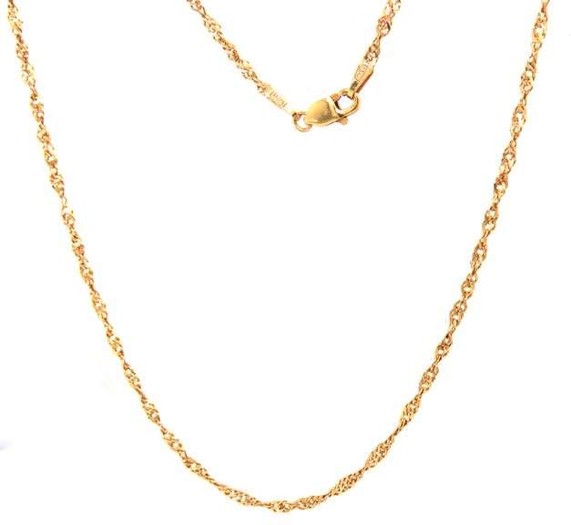 Pretty 18K YG 24" Singapore Link Necklace