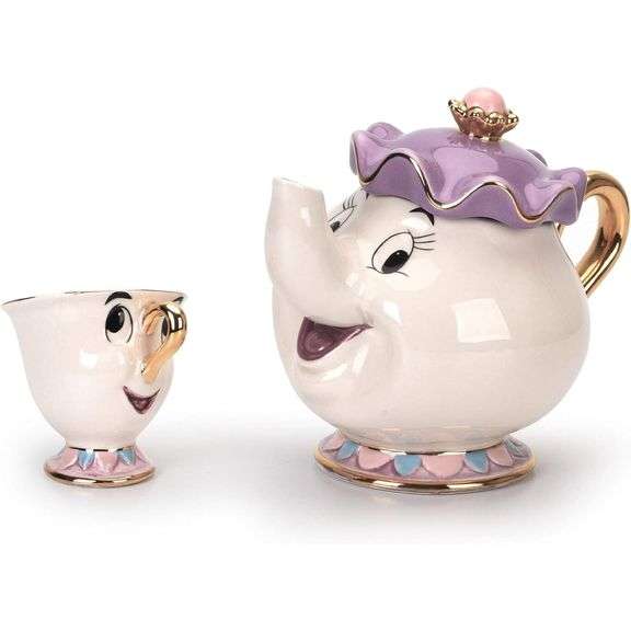 Collectible Beauty and the Beast Mrs. Potts & Chip Teapot Mug Set