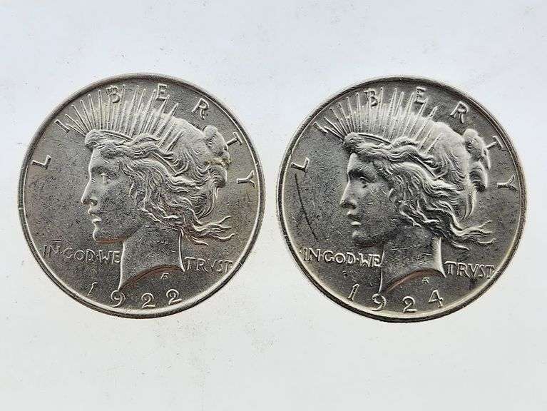 1922 & 1924 Silver Peace Dollars