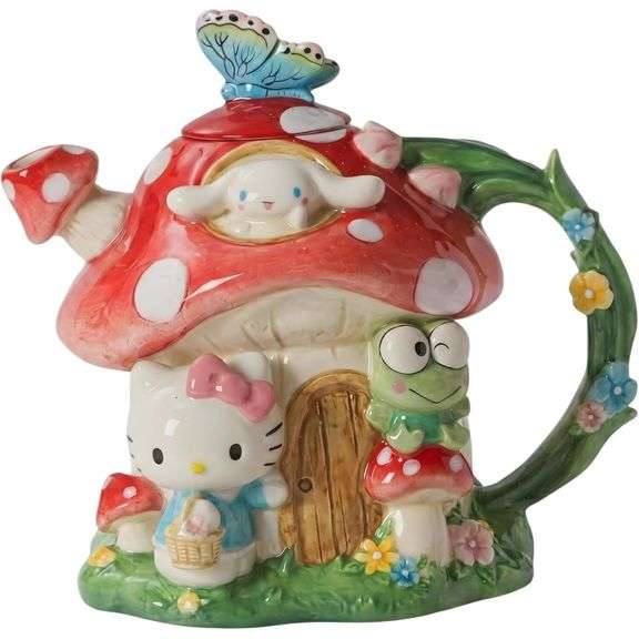 Hello Kitty and Friends Mushroom House Ceramic Teapot