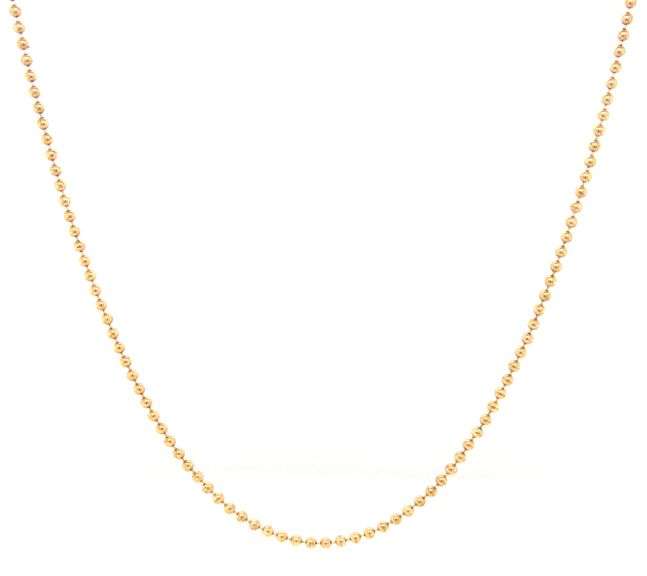 18kt Yellow gold beaded chain necklace