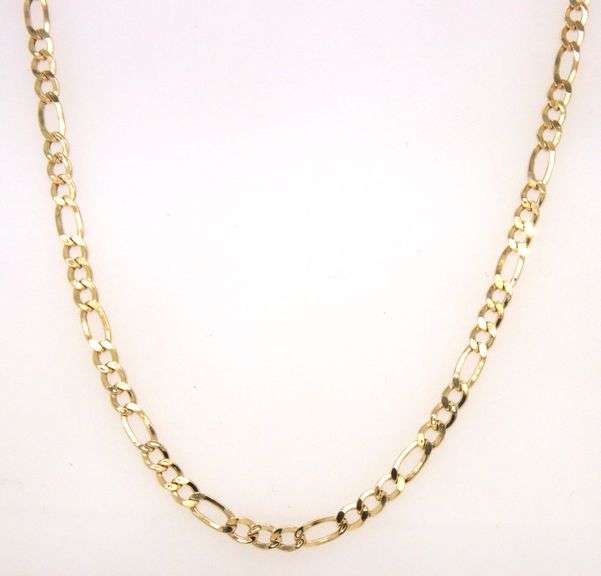 14kt Yellow gold figaro chain necklace