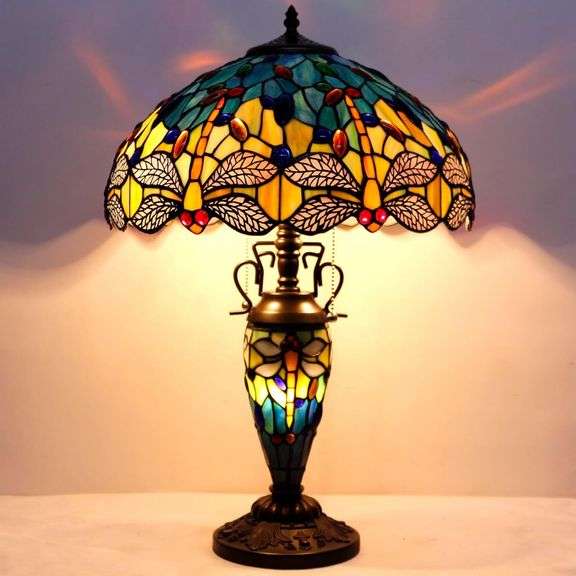 Dragonfly Stained Glass Table Lamp