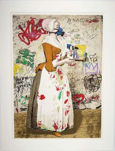 Highly Collectible Mr. Brainwash Signed Screenprint "The Chocolate Vandal"