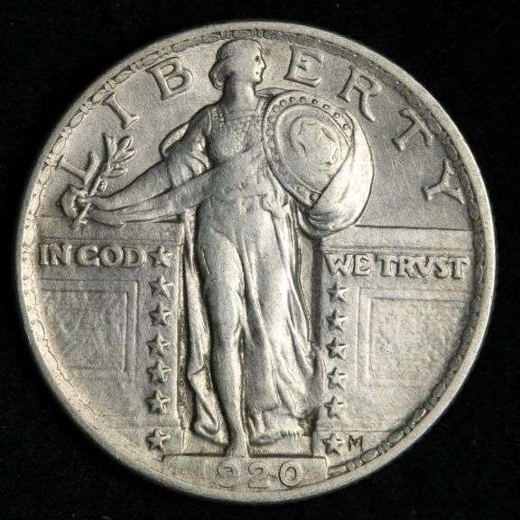 1920 Standing Liberty Silver Quarter Choice AU Classic Early Type Silver Quarter