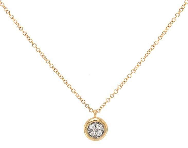 New Gabriel & Co. 0.09ctw Pave Diamond Pendant Necklace in 14K
