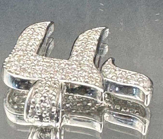14K WHITE GOLD 0.80CTW NATURAL DIAMOND "HI LIFE" PENDANT