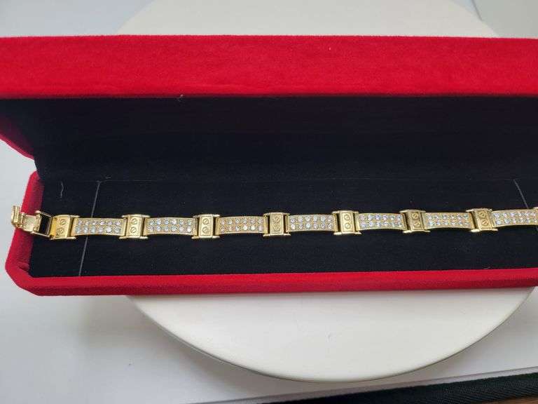 Very Nice yellow gold CZ Diamond Bracelet