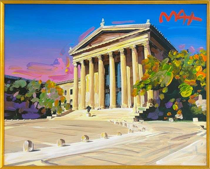 Original Peter Max Mixed Media with Acrylic Philadephia Art Museum
