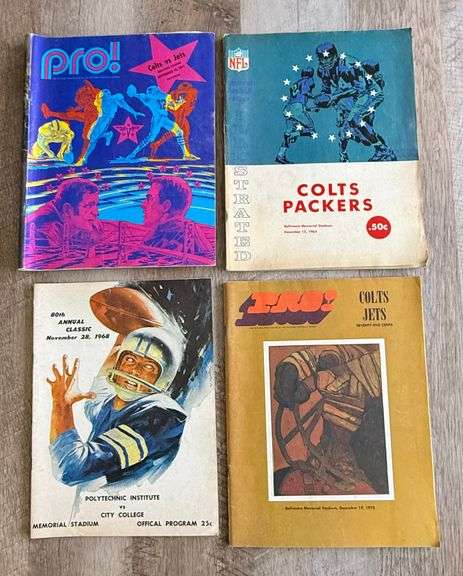 Collectible Vintage Football Game Programs Baltimore Colts