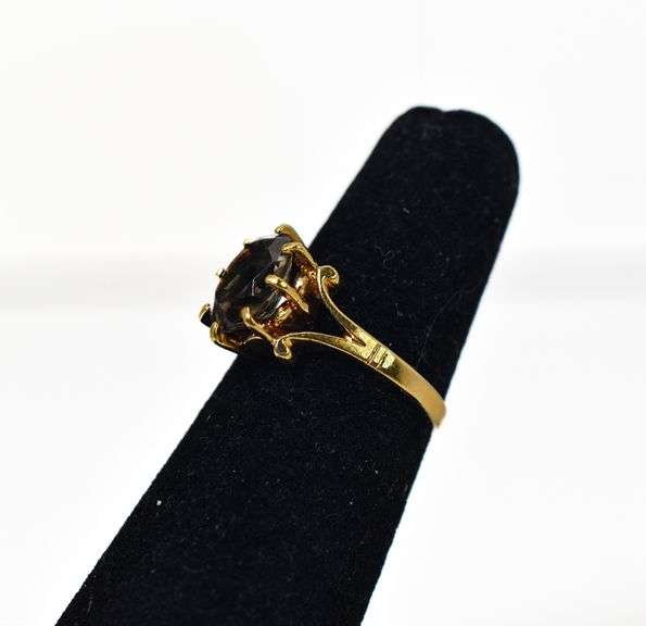 Amazing 10K Yellow Gold Smokey Quartz Gemstone Ring