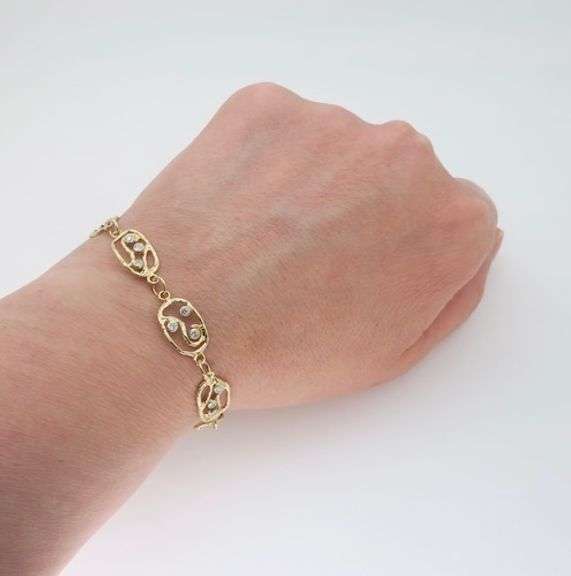 Custom Made Diamond Bracelet in 14k Yellow Gold