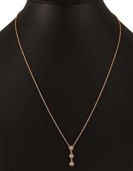 Tiffany & Co. 0.15ctw Diamond by the Yard Triple Stone Necklace in 18K
