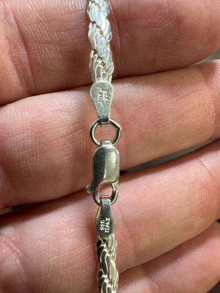 Sterling Silver Diamond-Cut Flat Rope Chain 3.8mm Solid 925 Italy New Necklace 20"