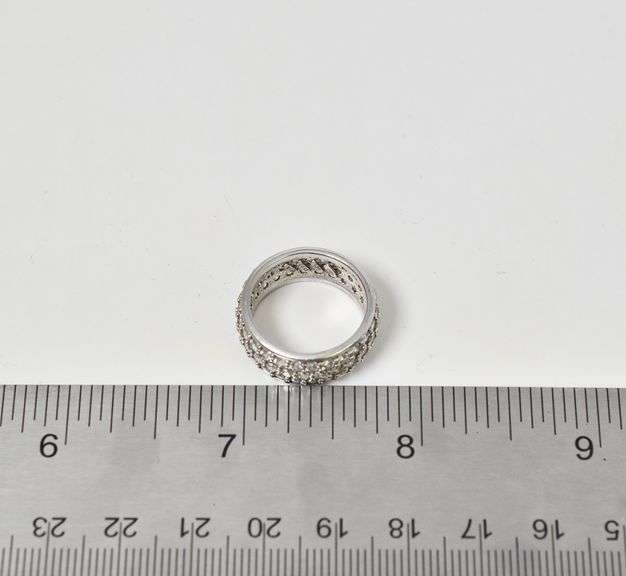 Sterling Silver Cubic Zirconia Gemstone Ring Band