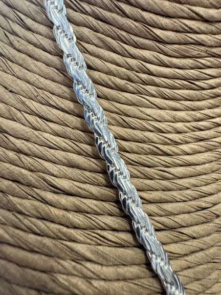 Sterling Silver Diamond-Cut Flat Rope Chain 3.8mm Solid 925 Italy New Necklace 18"