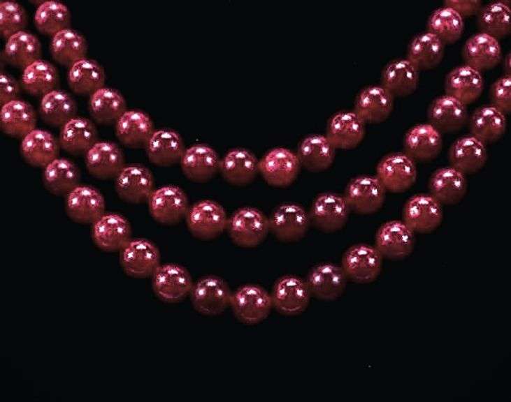 Beautiful 871 Cttw. Mined From The Earth 3 Strand Natural Red Ruby Necklace.