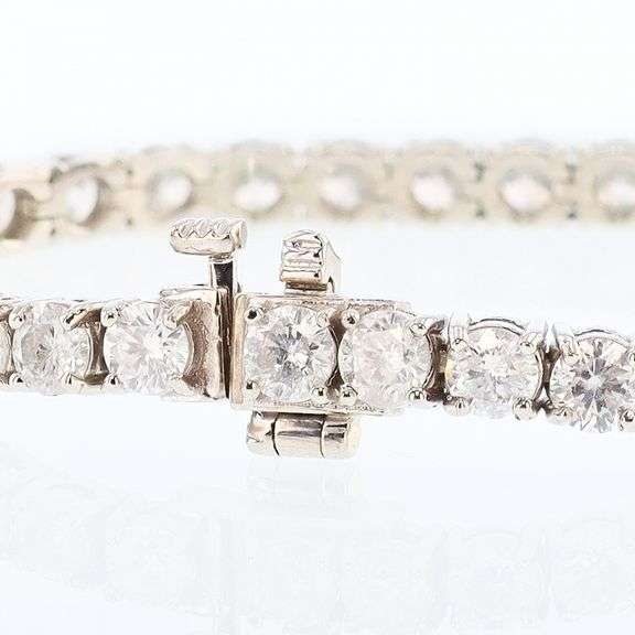 14K WHITE GOLD HI COLOR SI TO I CLARITY DIAMOND TENNIS BRACELET 9.22 C.T.W.