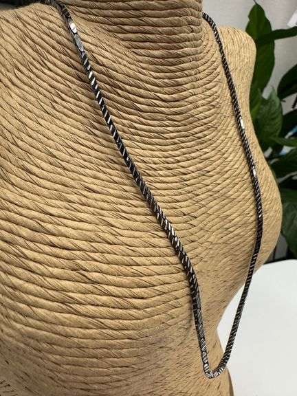 Black Ruthenium Plated 925 Sterling Silver 2mm Cardano Box Chain Link Italy Necklace 18"