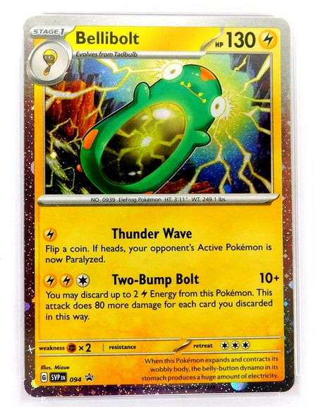 Pokémon 2024 Bellibolt Stage 1 Card, 9 Mint
