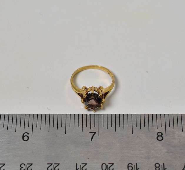 Amazing 10K Yellow Gold Smokey Quartz Gemstone Ring