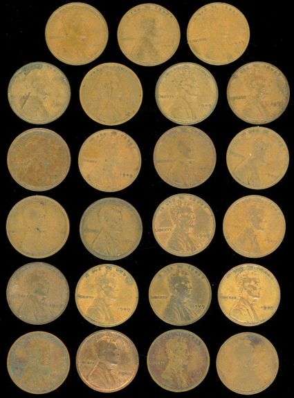 23 1909 & 1909 VDB Lincoln Wheat Cents