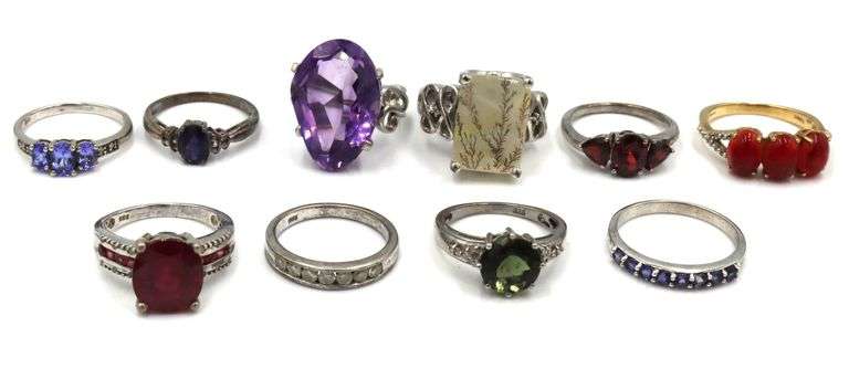 Group lot of Vintage 925 sterling silver rings