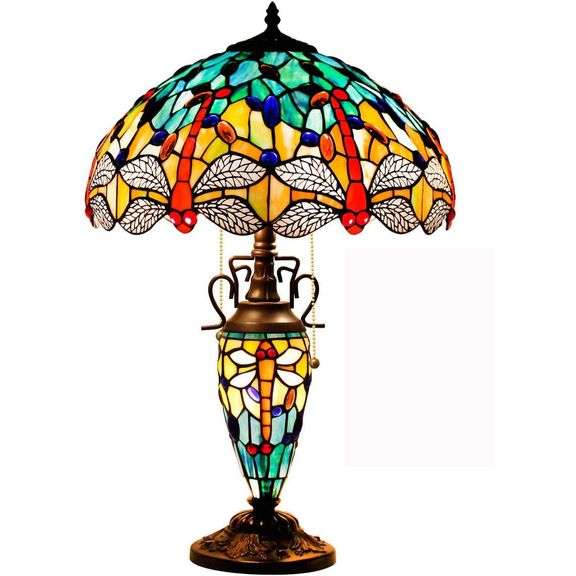 Dragonfly Stained Glass Table Lamp